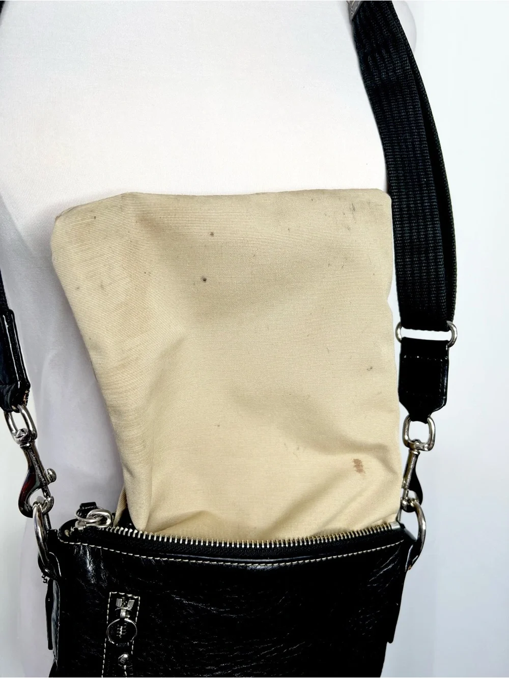 Coach Legacy Swingpack Crossbody Bag Black Pebbled Leather Y2K